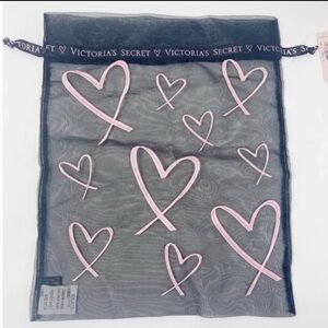 Victoria's Secret Black and Pink Mesh Bag